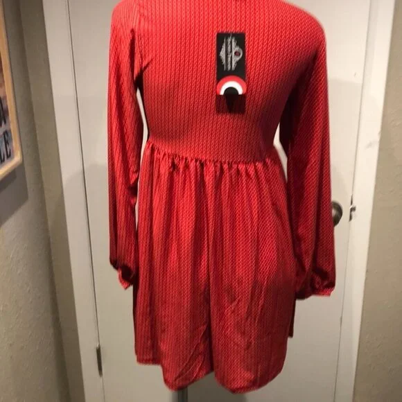 SACRED THREADS RED MINI DRESS NWT BOHO STYLE - Picture 10 of 14